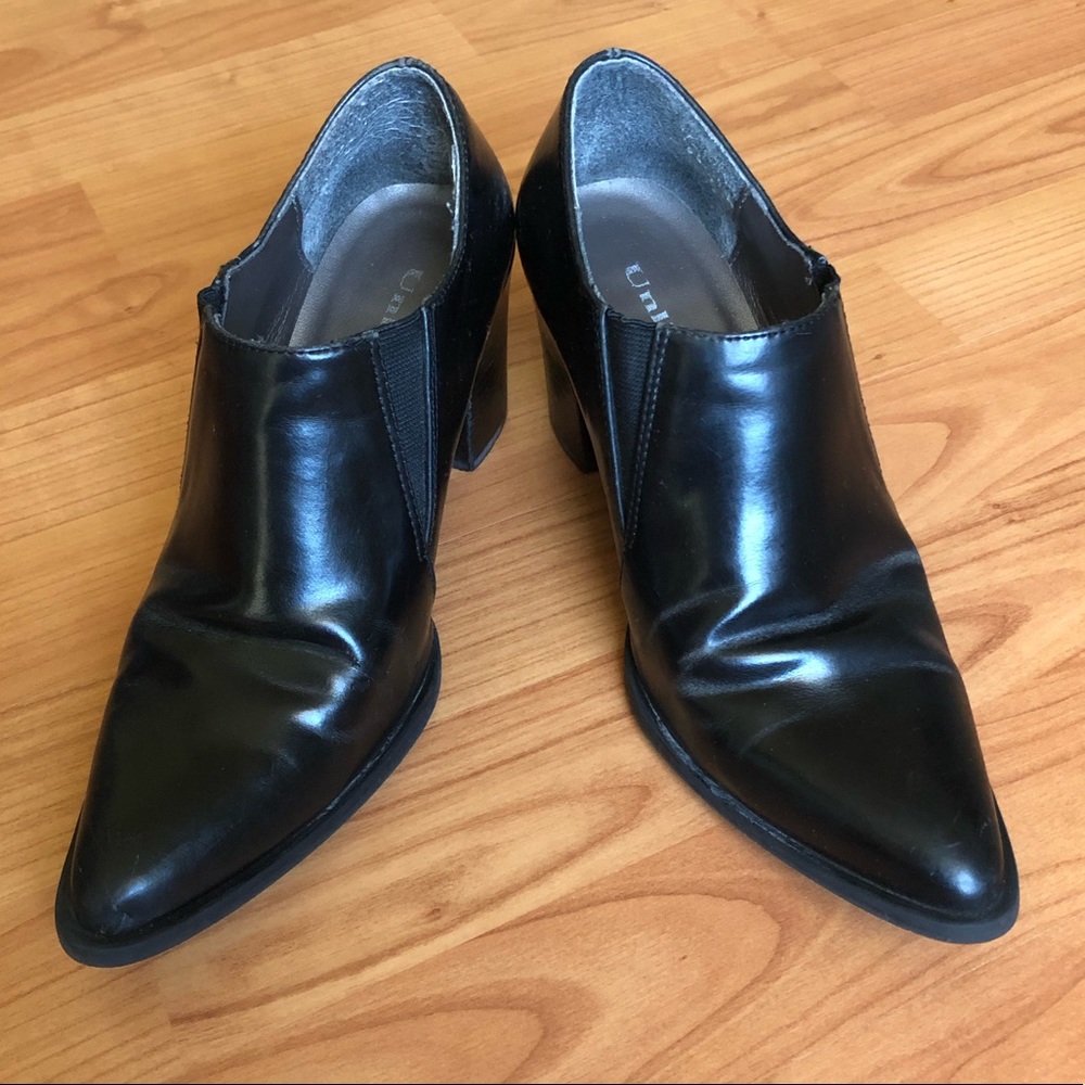 Unlisted Black leather booties, size 7